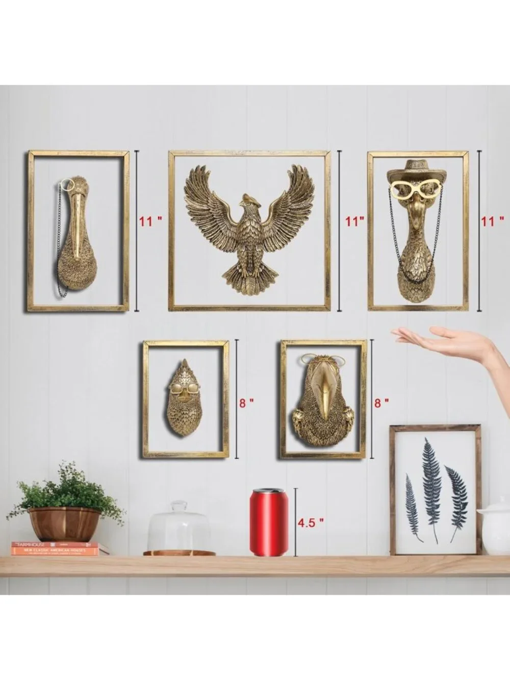 Colorful Bird Wall Art Sculpture - Handmade Metal Frame Decor for Living Room
